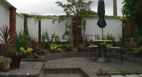 Courtyard planted to mirror outside garden