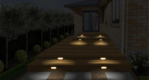 Entrance to House Subtle lighting for steps