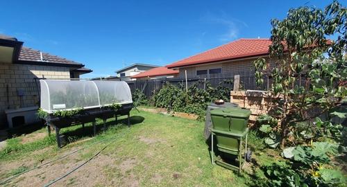 Messy area & hard to mow lawn