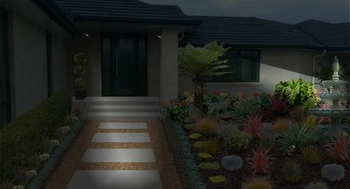 Create a warm, welcoming entrance with lighting with added security