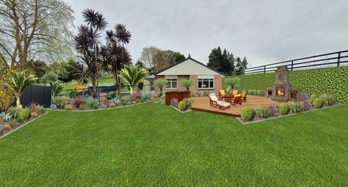 Entertainment Area A place to relax with a Pizza oven & spa on a deck